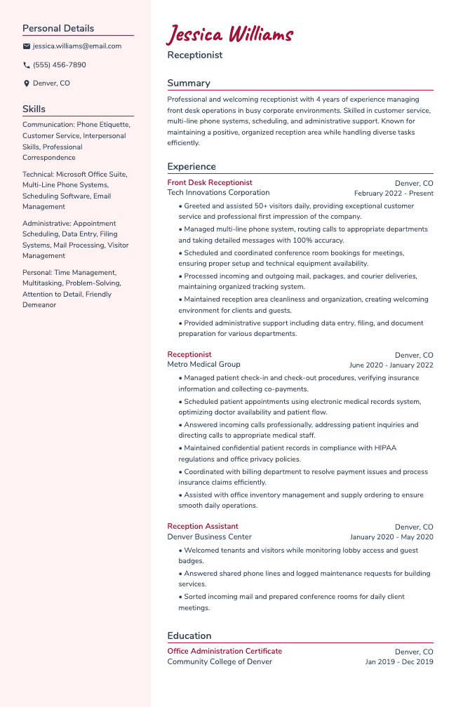Flair resume template preview
