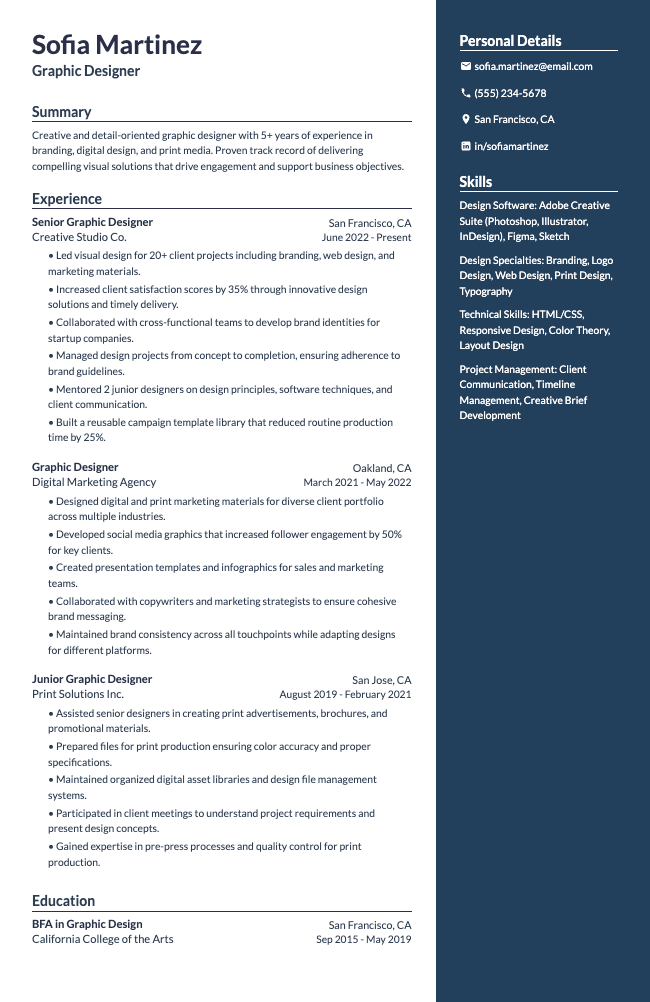 Bold resume template preview