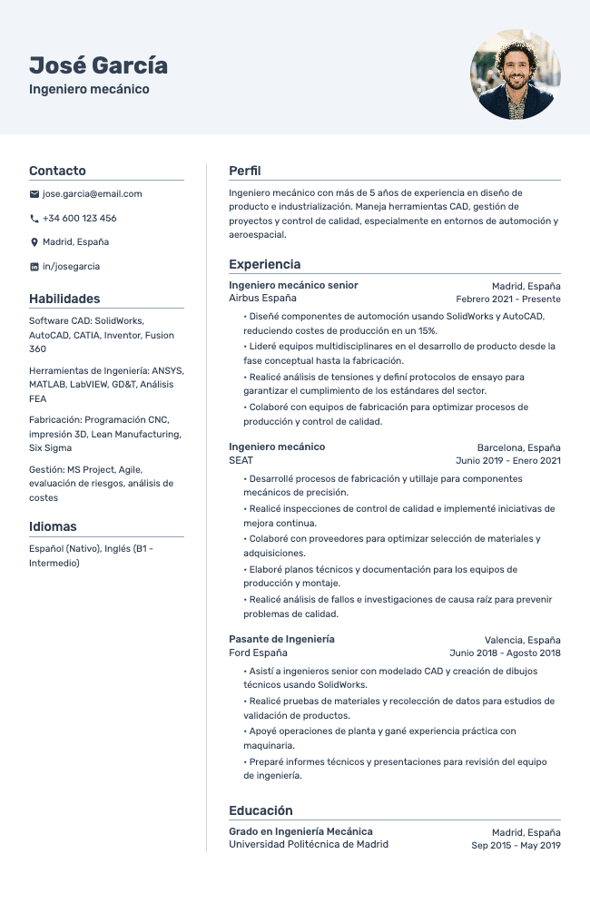 Vivid resume template preview