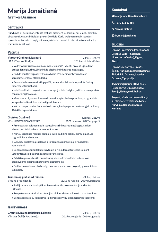 Bold resume template preview